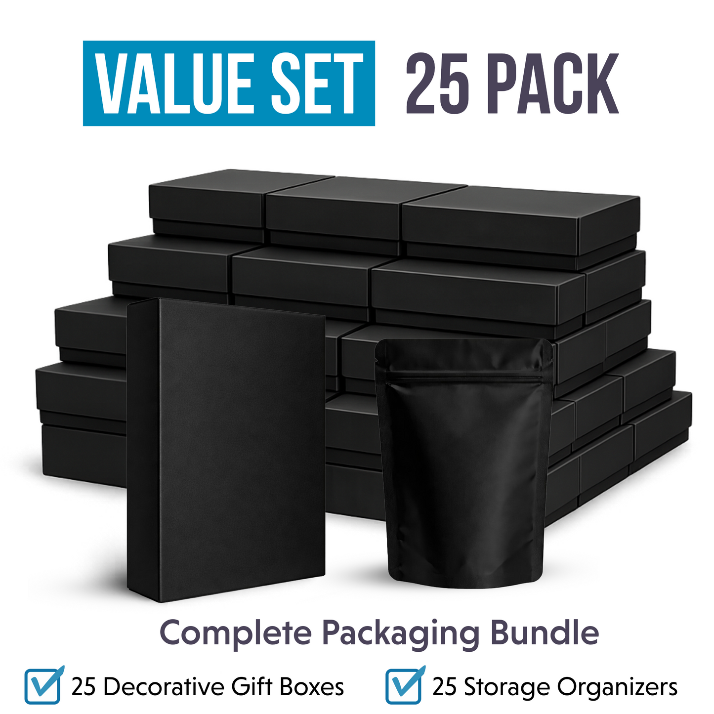 25 Pack - Assorted Decorative Gift Box Set – Small (4” x 5.5”)