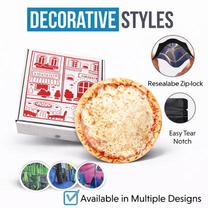 12 Pack 3.5g Pizza Style Packaging Pouch & Box Set Mystery Bundle - Assorted Designs