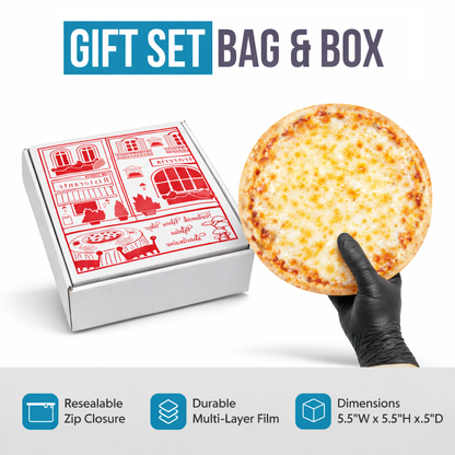 12 Pack 3.5g Pizza Style Packaging Pouch & Box Set Mystery Bundle - Assorted Designs