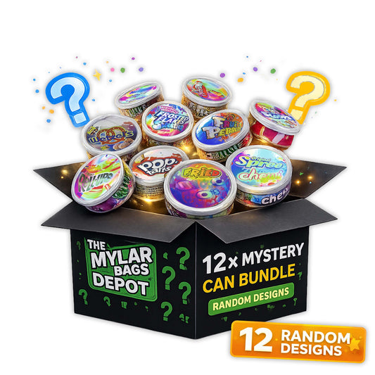 12 Pack β 3.5G Assorted Decorative Pull-Top Tin Can Storage Containers - Random Designs