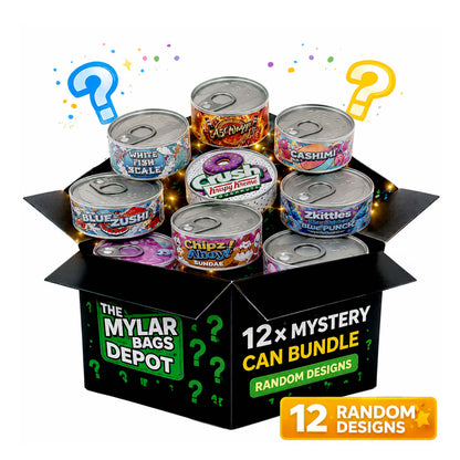 10 Pack 3.5g Pull-Top Tin Can Storage Containers Mystery Bundle - Exotic Designs
