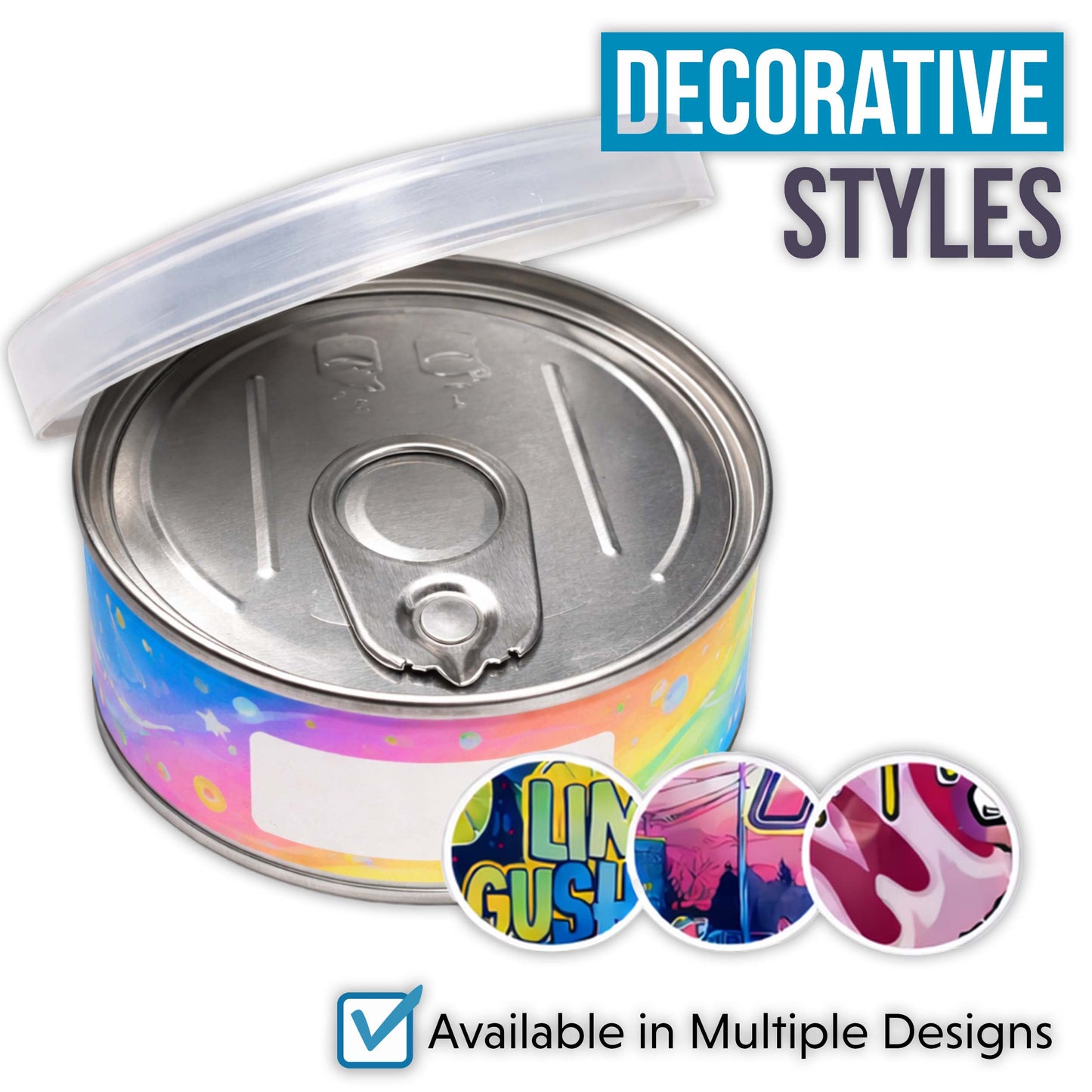 10 Pack 3.5g Pull-Top Tin Can Storage Containers Mystery Bundle - Assorted Designs