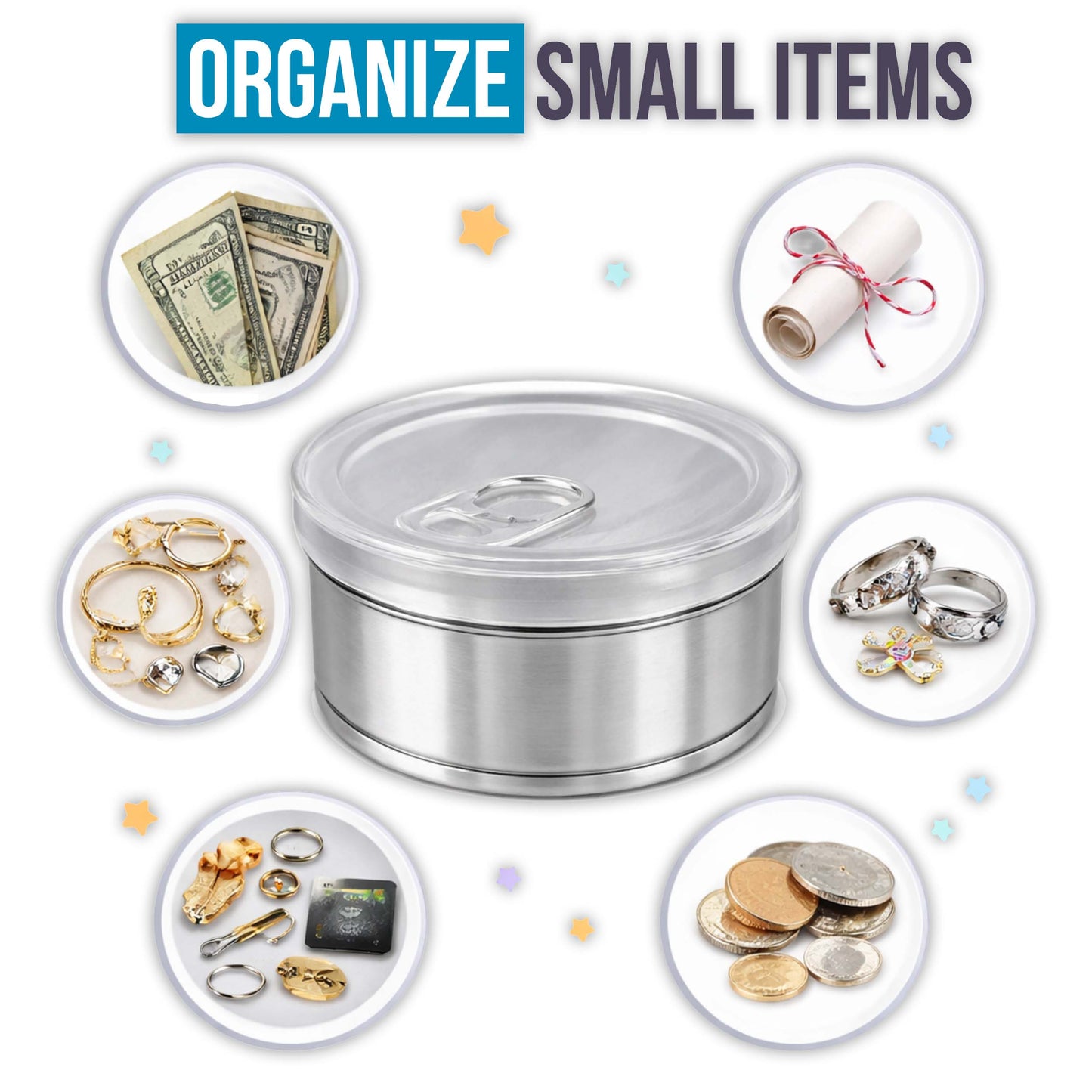 10 Pack 3.5g Pull-Top Tin Can Storage Containers Mystery Bundle - Assorted Designs