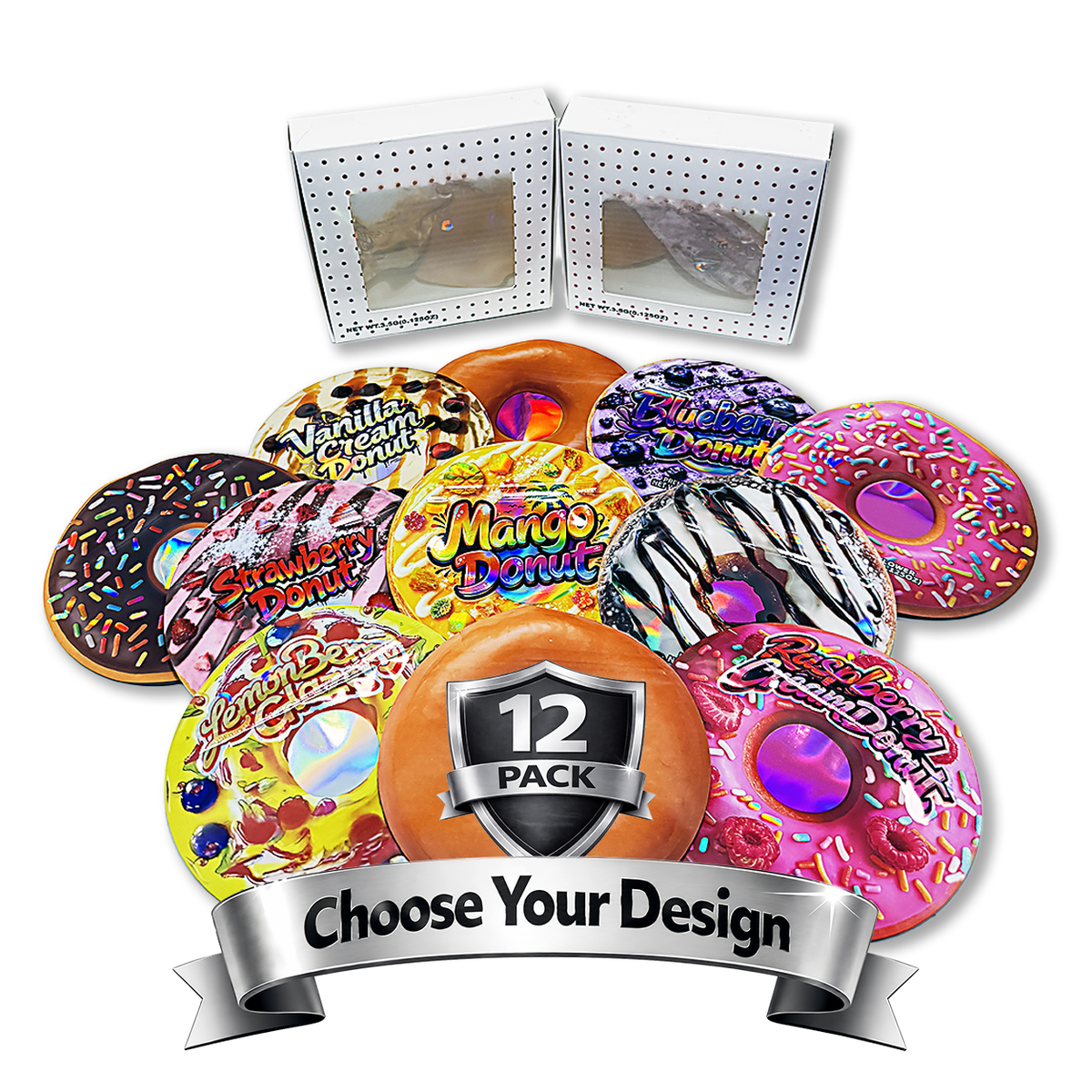 12 Pack - Donut-Themed Gift Box Set – Choose Your Style