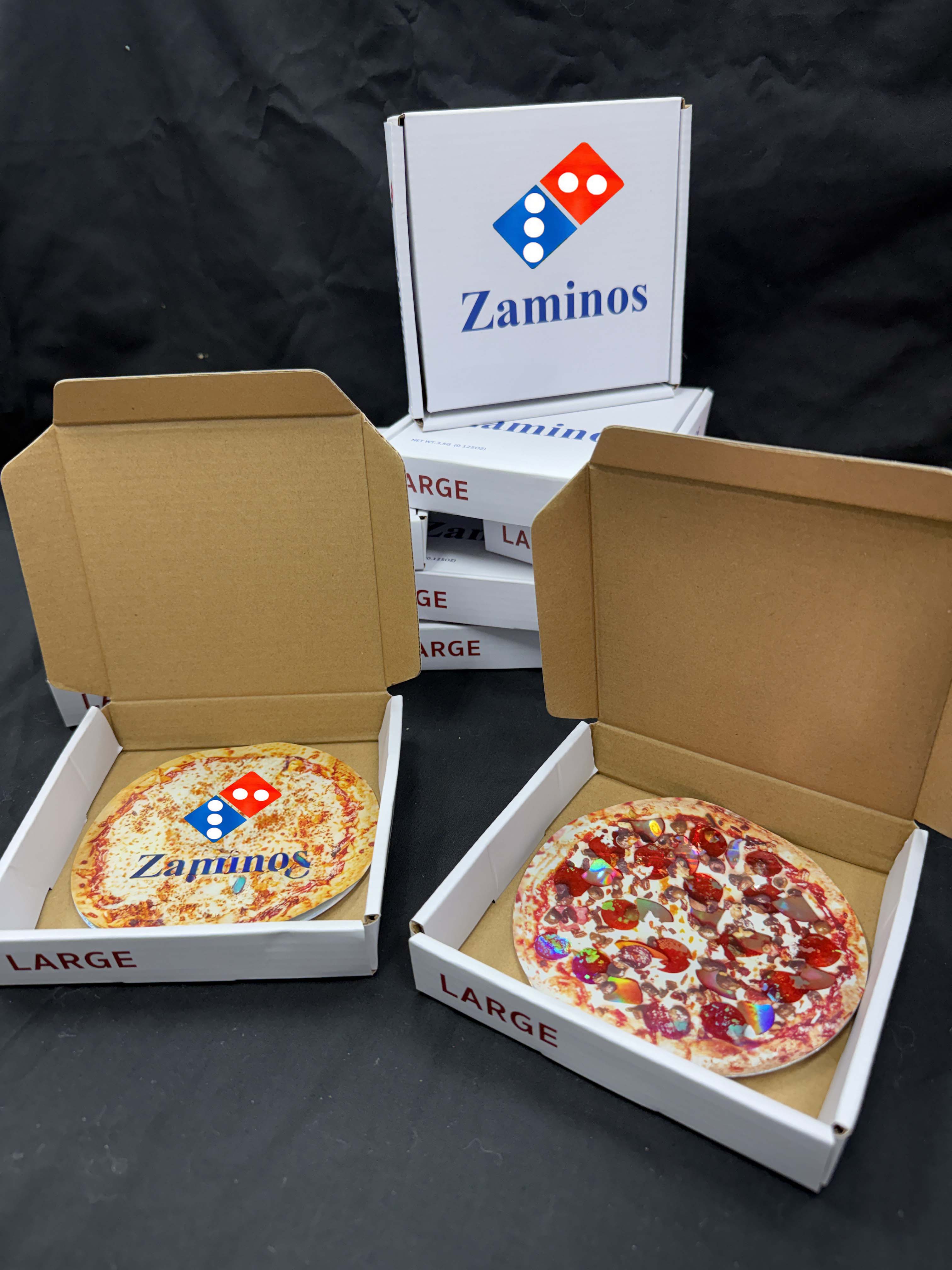12 Pack - 3.5g Pizza Shaped Bags & Boxes Set - Zamino's Edition