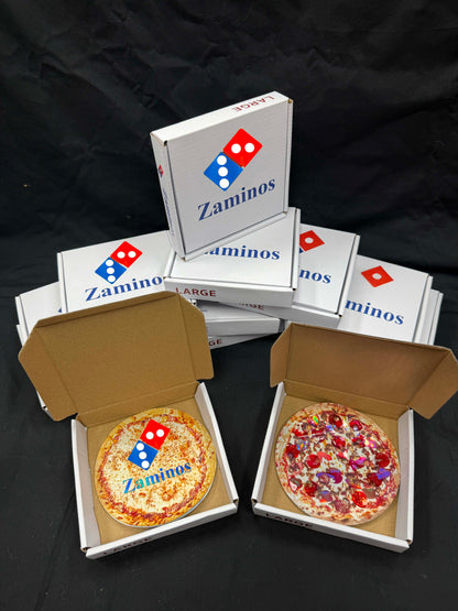 12-Piece Bundle Collectible ZP Decorative Foil Packaging Set with Pizza-Style Boxes