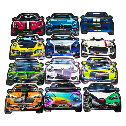 3.5g Shaped Mylar Bag - White BMW Car (50 Count)