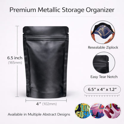 50 Pack – 7g Exotic Mylar Bags | Resealable Foil Packaging Pouches - Lebron James