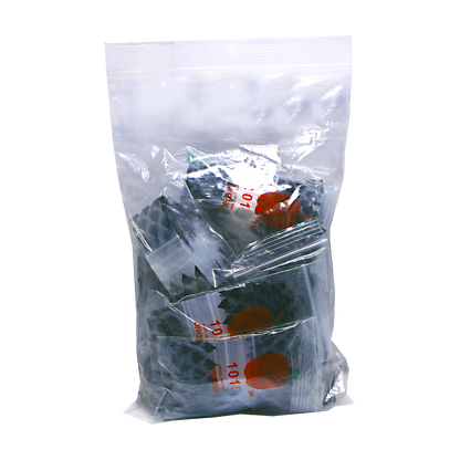 1000 Pack - Mini Apple Bags 1515 (1.5" x 1.5") Clear Storage Bag - Black Club