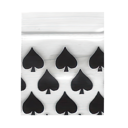 1000 Pack - Mini Apple Bags 1515 (1.5" x 1.5") Clear Storage Bag - Black Club