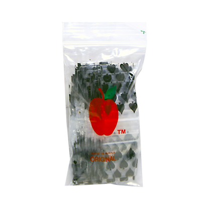 1000 Pack - Mini Apple Bags 1515 (1.5" x 1.5") Clear Storage Bag - Black Club