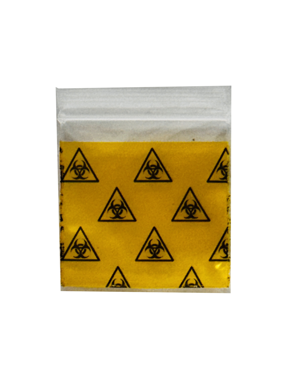 1000 Pack - Mini Apple Bags 1515 (1.5" x 1.5") Clear Storage Bag - Radioactive Sign