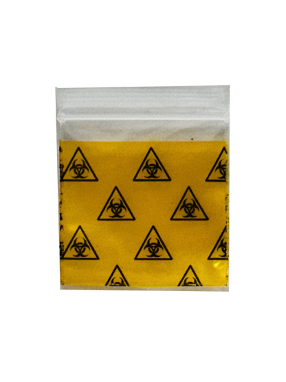 1000 Pack - Mini Apple Bags 1515 (1.5" x 1.5") Clear Storage Bag - Radioactive Sign