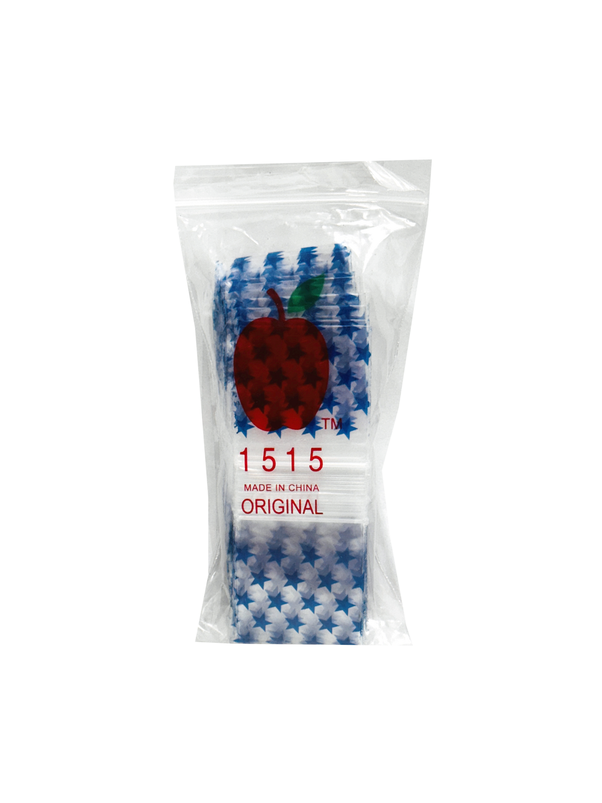 1000 Pack - Mini Apple Bags 1515 (1.5" x 1.5") Clear Storage Bag - Blue Star