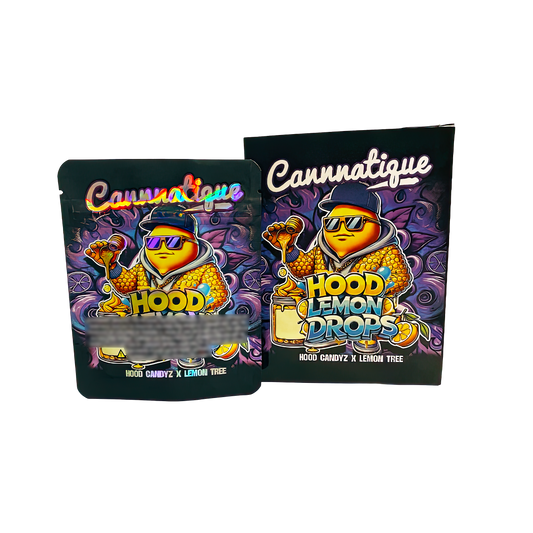 3.5g Mylar Bag with Window Box - Hood Lemon (25 Bags+25Boxes)