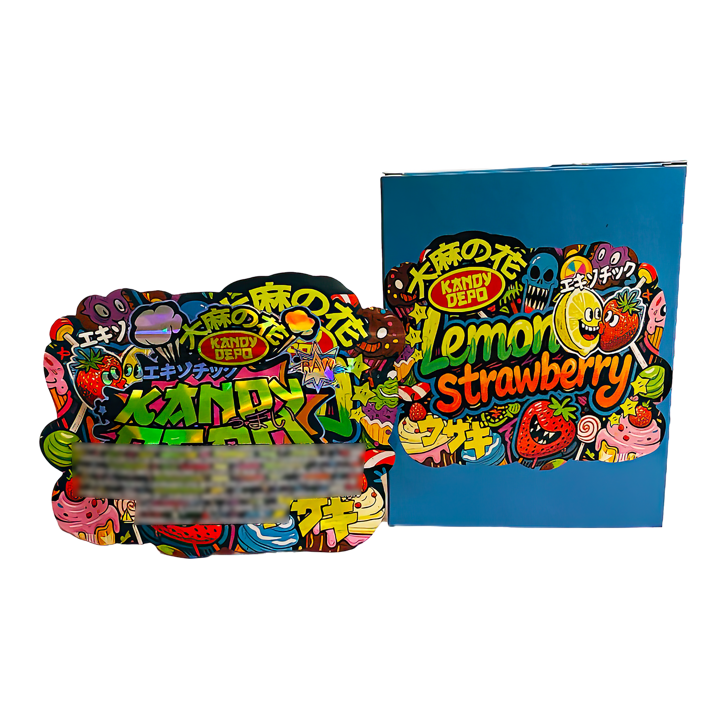 3.5g Mylar Bag with Window Box - Lemon Strawberry (25 Bags+25Boxes)