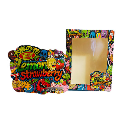 3.5g Mylar Bag with Window Box - Lemon Strawberry (25 Bags+25Boxes)