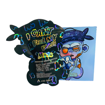 3.5g Mylar Bag with Window Box - I Can't Feel My Face Mochi (25 Bags+25Boxes)