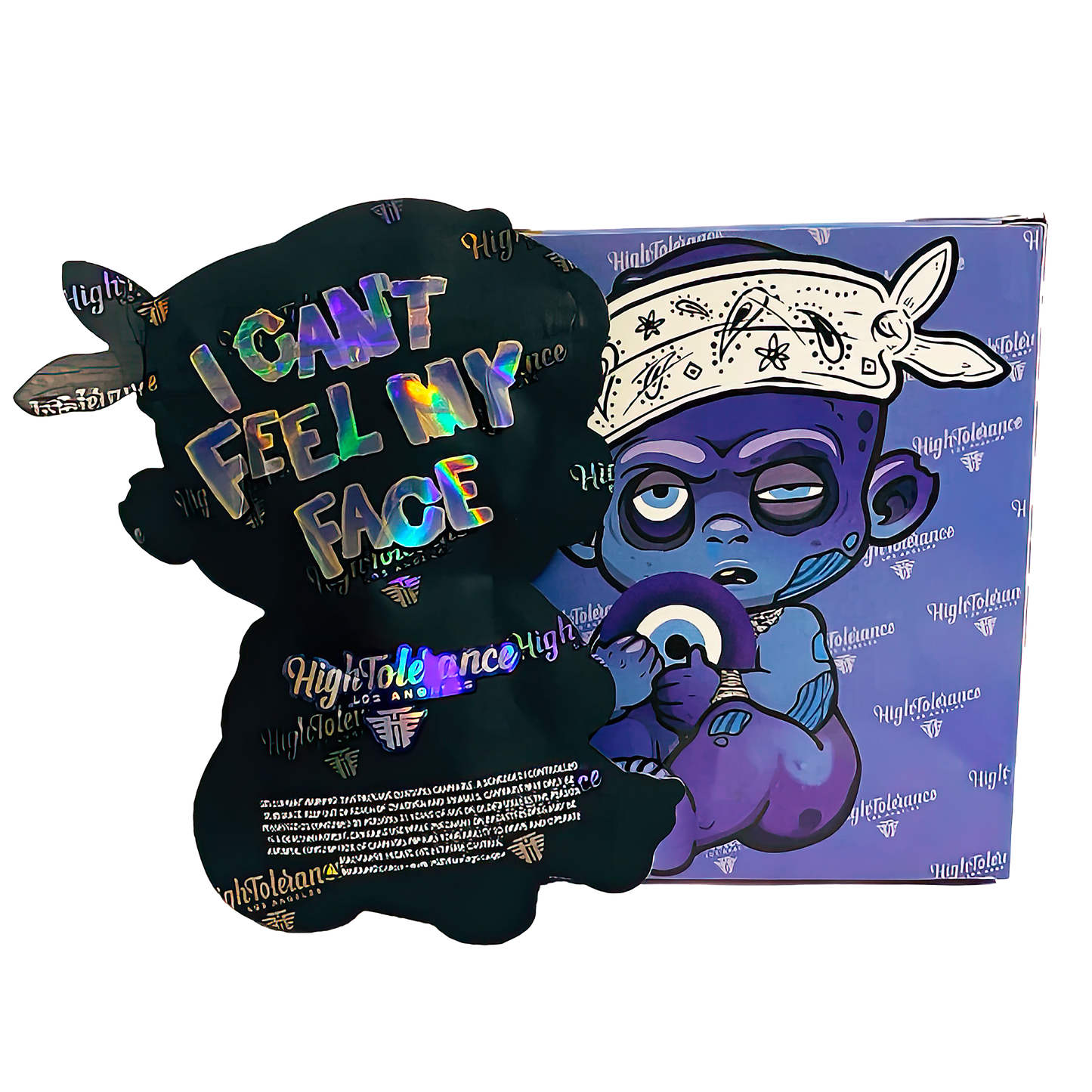 3.5g Mylar Bag with Window Box - I Can't Feel My Face High Tolerance (25 Bags+25Boxes)