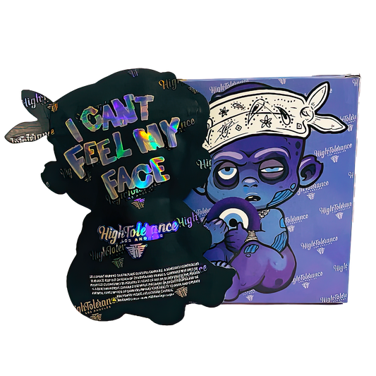 3.5g Mylar Bag with Window Box - I Can't Feel My Face High Tolerance (25 Bags+25Boxes)