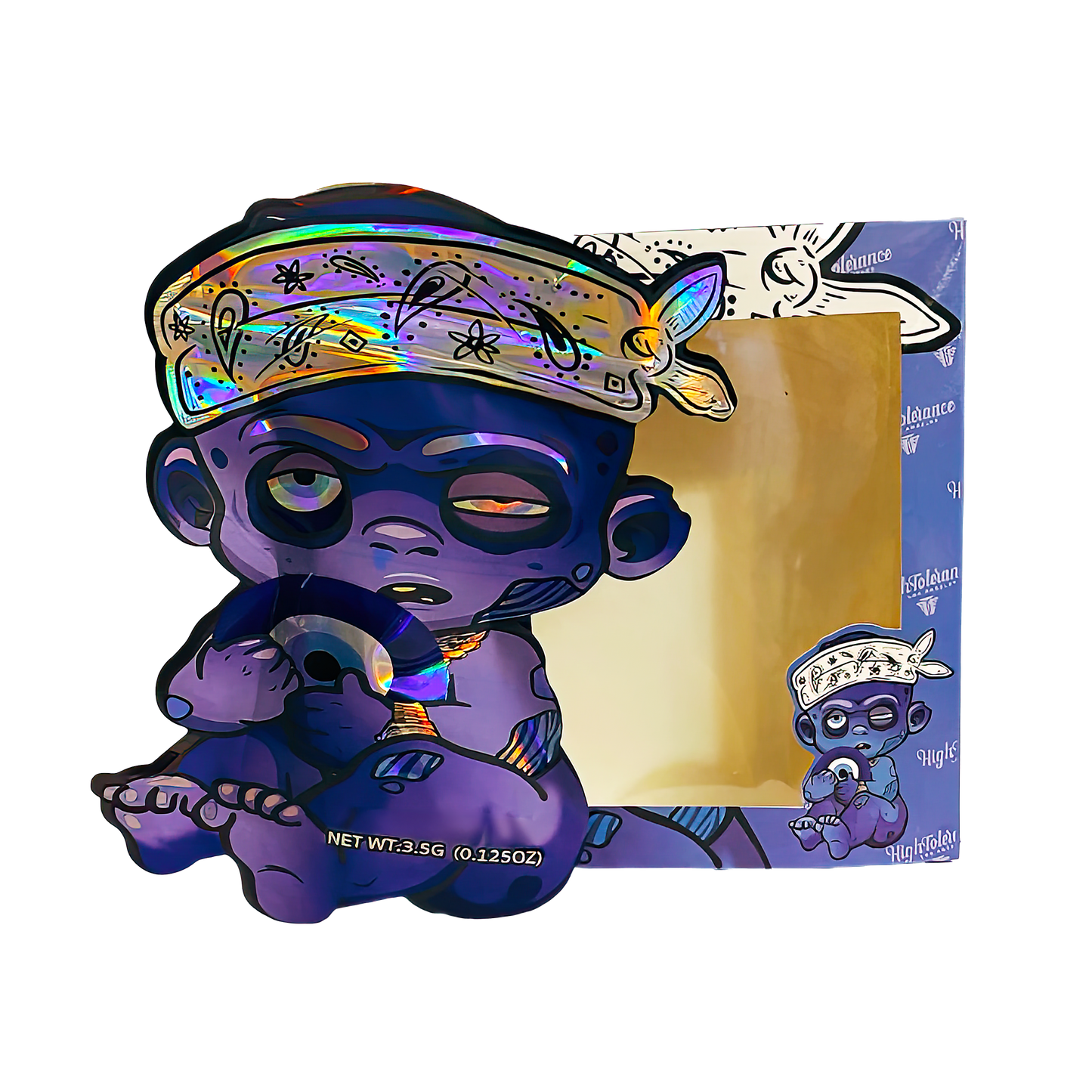 3.5g Mylar Bag with Window Box - I Can't Feel My Face High Tolerance (25 Bags+25Boxes)