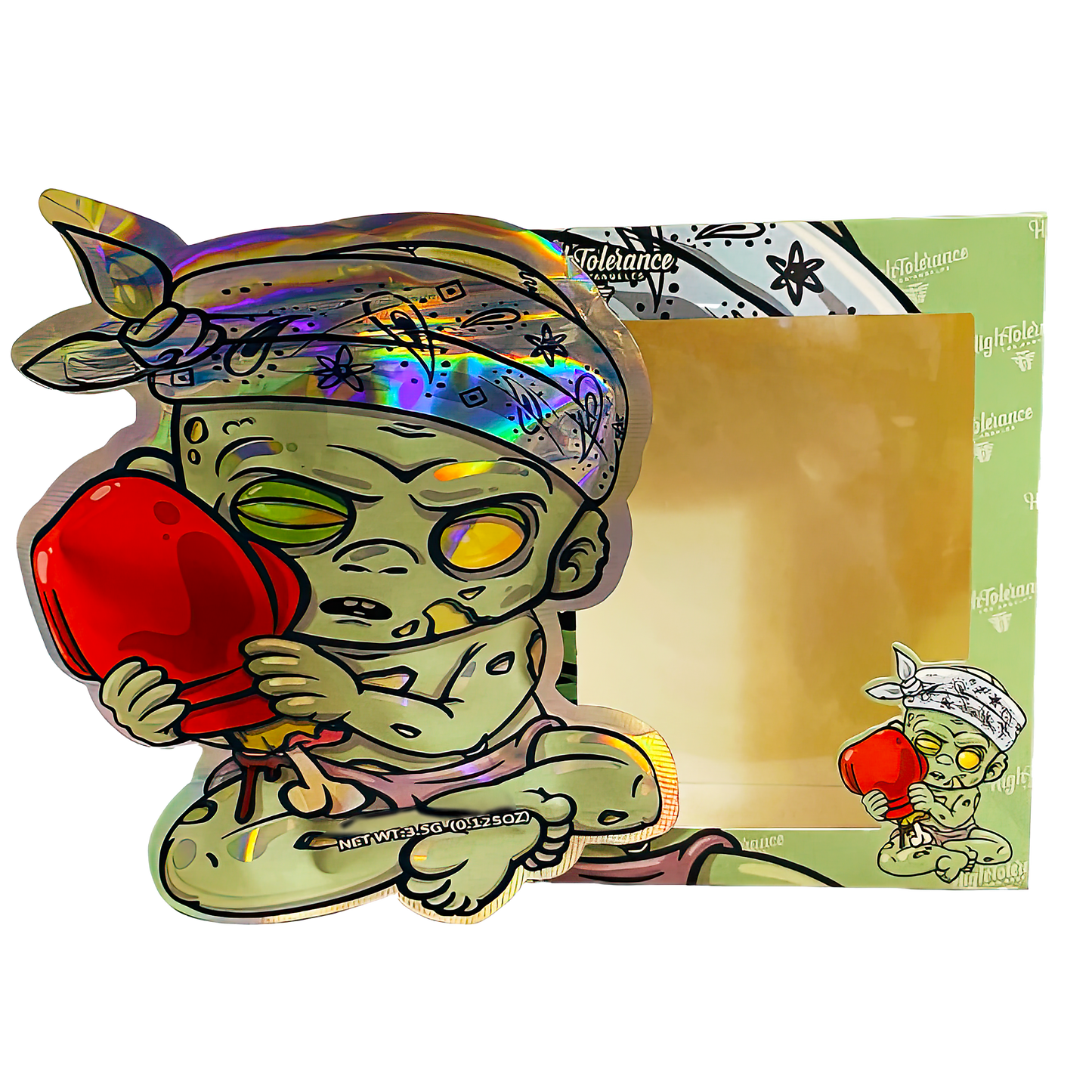 3.5g Mylar Bag with Window Box - ICFMF Red Bag (25 Bags+25Boxes)