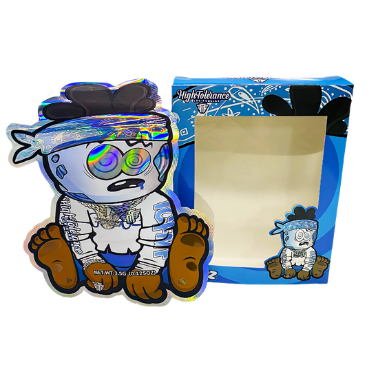 3.5g Mylar Bag with Window Box - I Can't Feel My Puffz (25 Bags+25Boxes)