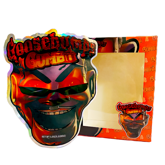 3.5g Mylar Bag with Window Box - Goosebumps Gumbo (25 Bags+25Boxes)