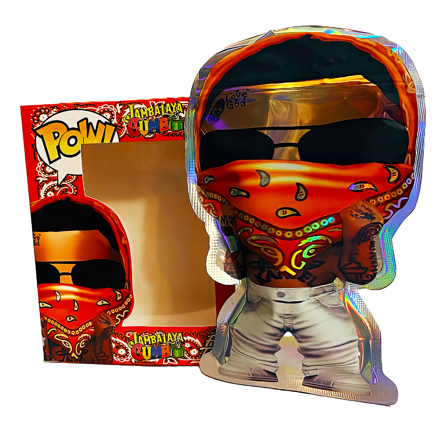 3.5g Mylar Bag with Window Box - Jambakaya Gumbo (25 Bags+25Boxes)