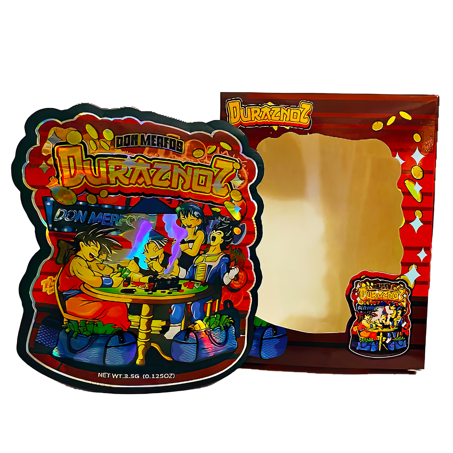 3.5g Mylar Bag with Window Box - Don Merfob Duraznoz (25 Bags+25Boxes)