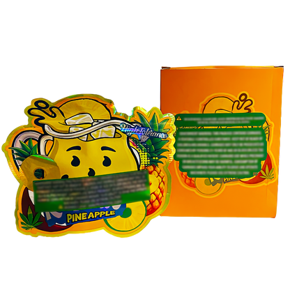 3.5g Mylar Bag with Window Box - Kool-Lato Pineapple (25 Bags+25Boxes)