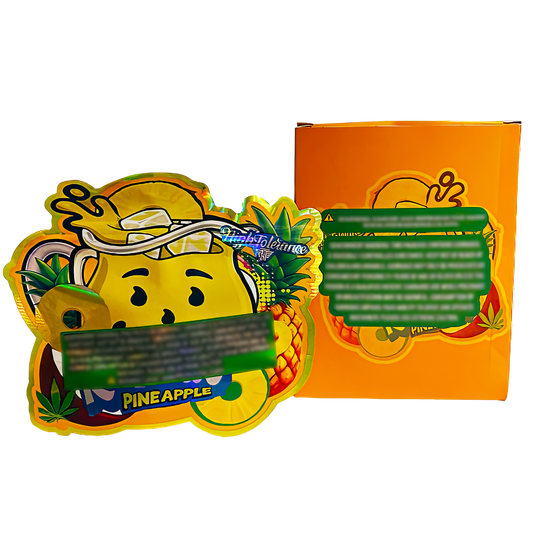 3.5g Mylar Bag with Window Box - Kool-Lato Pineapple (25 Bags+25Boxes)