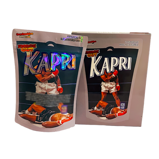 3.5g Mylar Bag with Window Box - Kapri Knock Out (25 Bags+25Boxes)