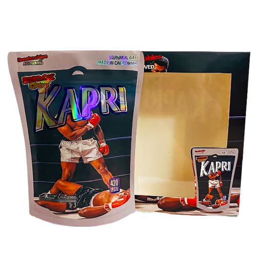 3.5g Mylar Bag with Window Box - Kapri Knock Out (25 Bags+25Boxes)