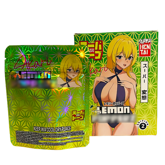 3.5g Mylar Bag with Window Box - Lemon Popperz (25 Bags+25Boxes)