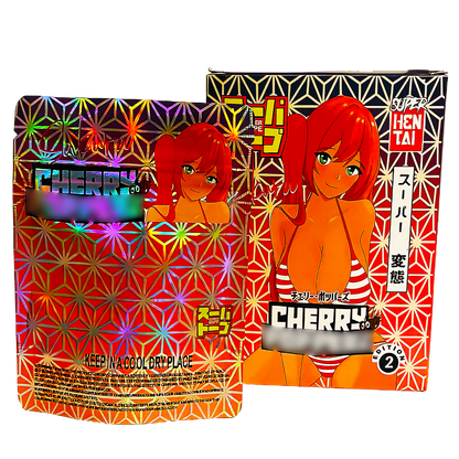 3.5g Mylar Bag with Window Box - Cherry Popperz (25 Bags+25Boxes)