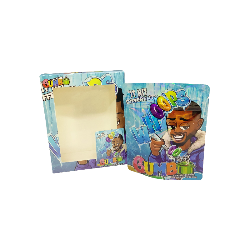 25 Pack 3.5g Shaped Bags & Window Boxes Set - Whoops Gumbo