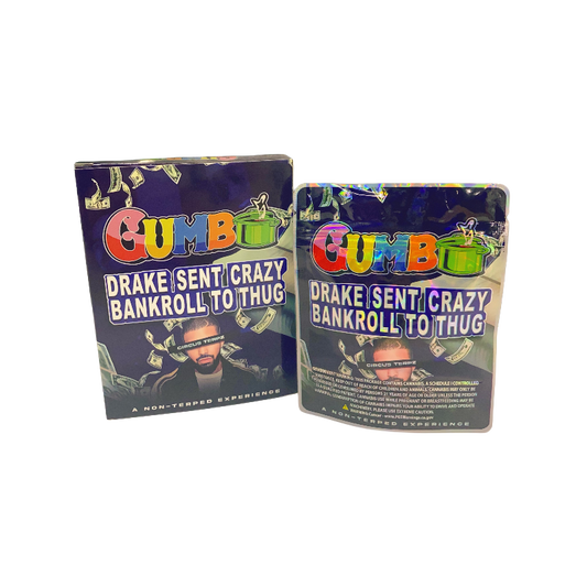 25 Pack 3.5g Shaped Bags & Window Boxes Set - Gumbo Drake Sent Crazy