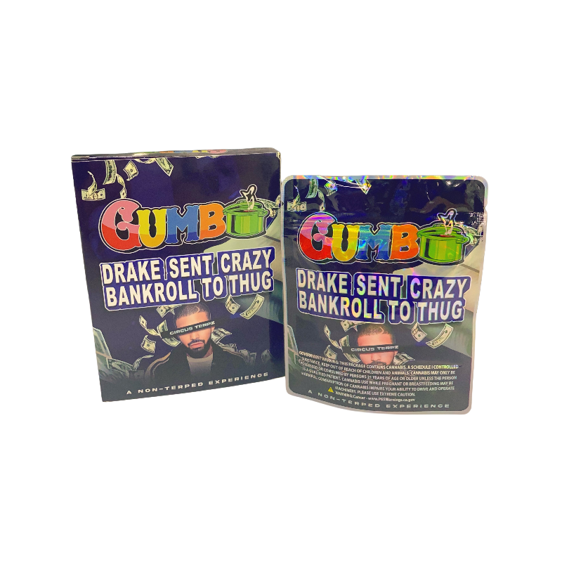 25 Pack 3.5g Shaped Bags & Window Boxes Set - Gumbo Drake Sent Crazy