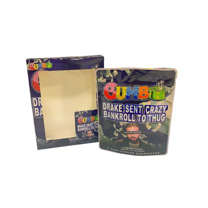 25 Pack 3.5g Shaped Bags & Window Boxes Set - Gumbo Drake Sent Crazy