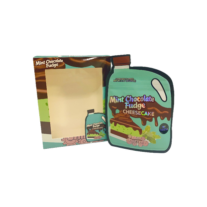 25 Pack 3.5g Shaped Bags & Window Boxes Set - Mint Chocolate Fudge Cheesecake