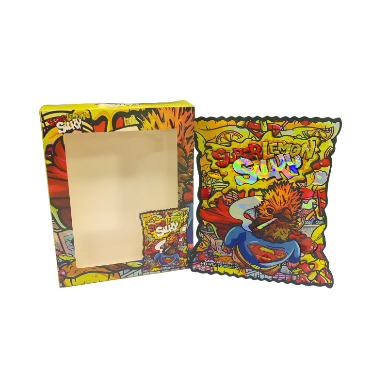 25 Pack 3.5g Shaped Bags & Window Boxes Set - Super Lemon Silky