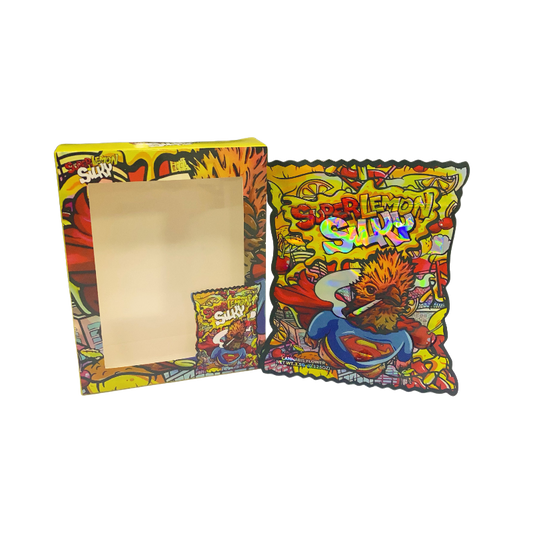 25 Pack 3.5g Shaped Bags & Window Boxes Set - Super Lemon Silky