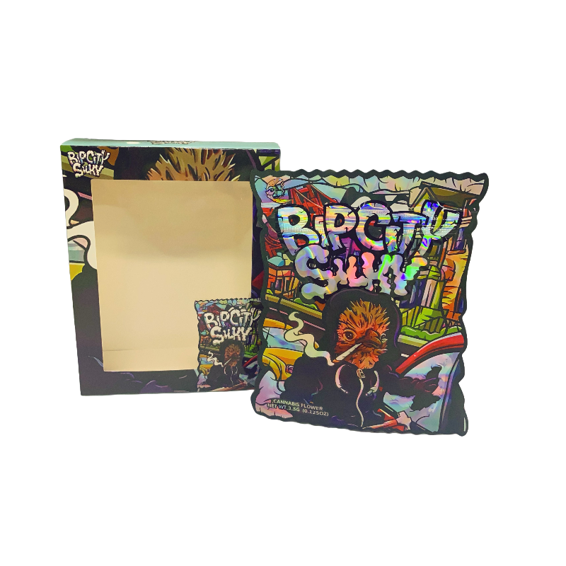 25 Pack 3.5g Shaped Bags & Window Boxes Set - Bipcity Silky