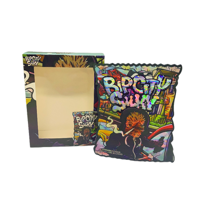 25 Pack 3.5g Shaped Bags & Window Boxes Set - Bipcity Silky