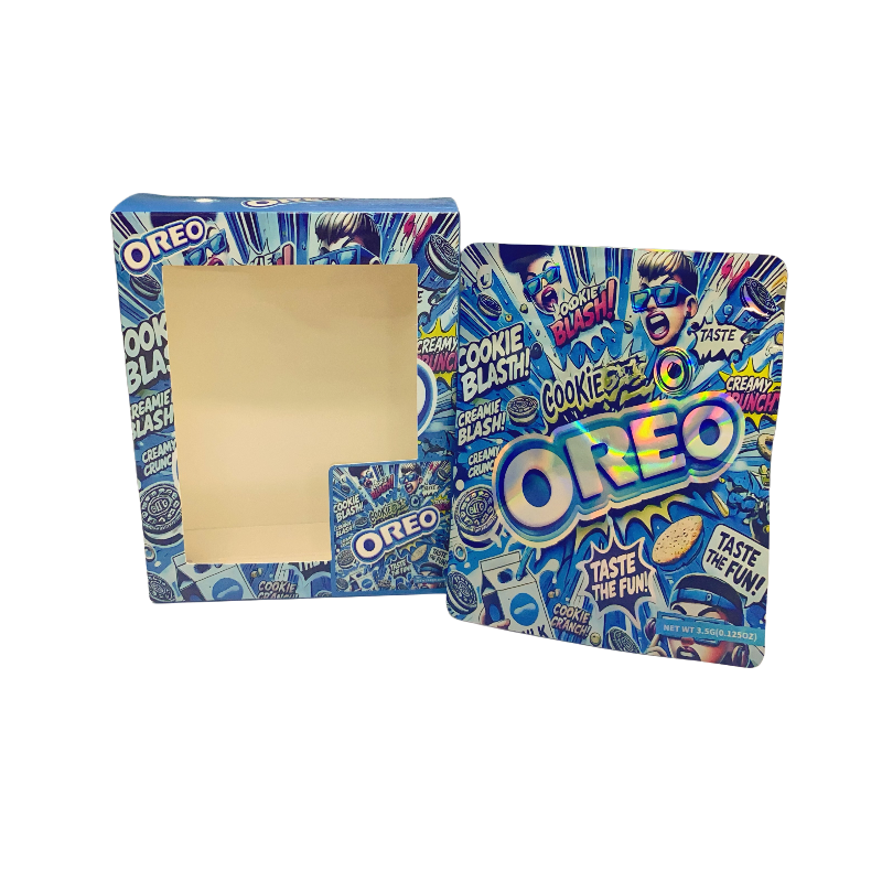 25 Pack 3.5g Shaped Bags & Window Boxes Set - Oreo Cookie Blash