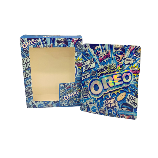 25 Pack 3.5g Shaped Bags & Window Boxes Set - Oreo Cookie Blash