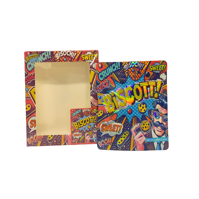 25 Pack 3.5g Shaped Bags & Window Boxes Set - Biscott