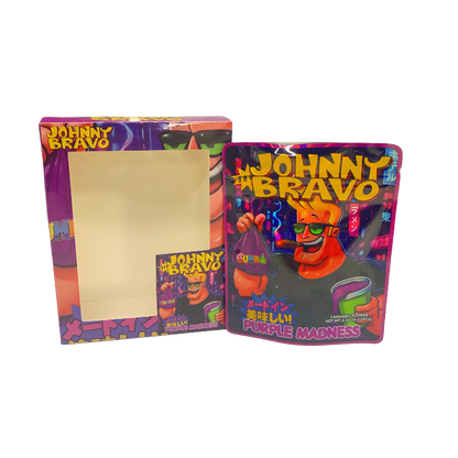 25 Pack 3.5g Shaped Bags & Window Boxes Set - Johnny Bravo
