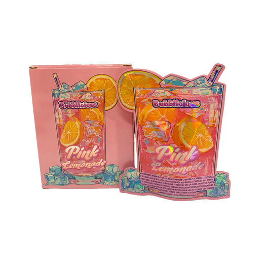 25 Pack 3.5g Shaped Bags & Window Boxes Set - Bubblicious Pink Lemonade